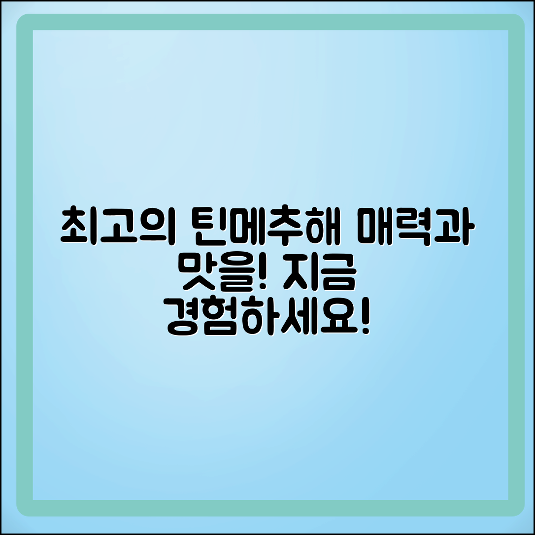 틴메추해 추천: 최고의 매력과 맛을 경험하세요!