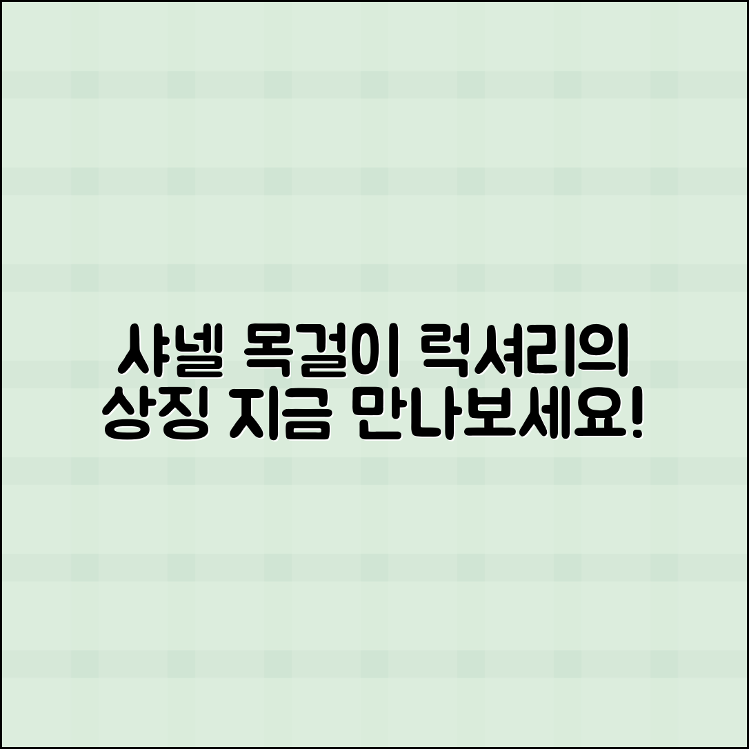 샤넬목걸이, 럭셔리의 상징을 만나보세요!