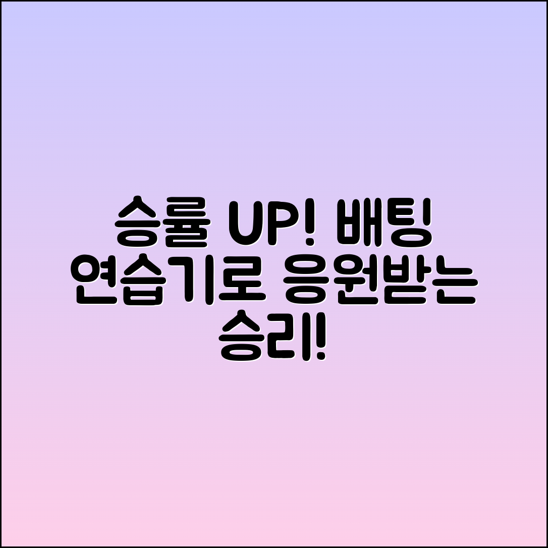 배팅연습기로 당신의 승률을 높이세요!
