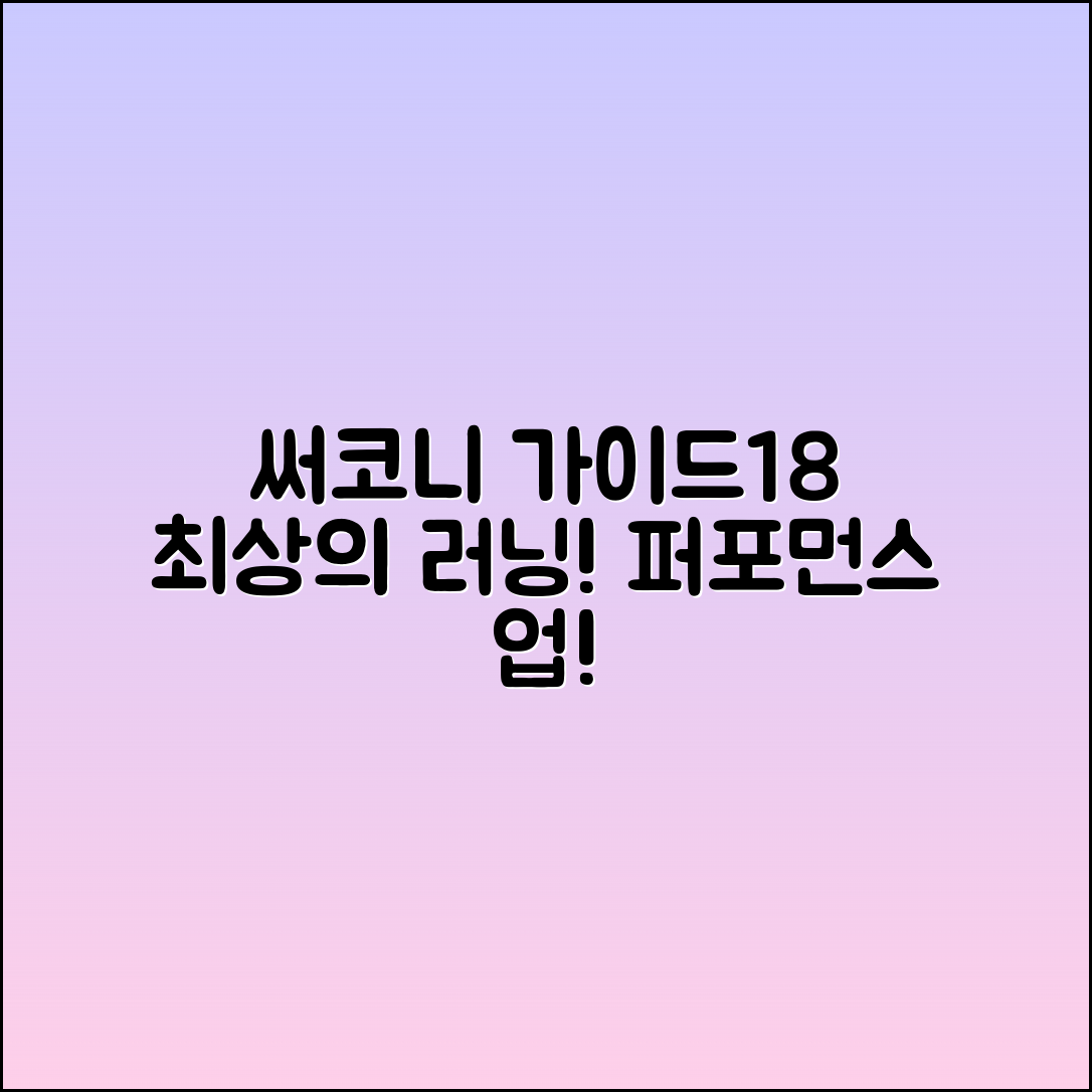 써코니가이드18, 최상의 러닝 퍼포먼스!
