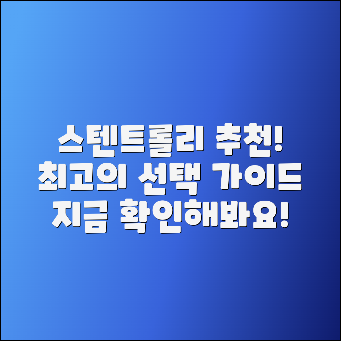 스텐트롤리 추천: 최상의 선택 가이드