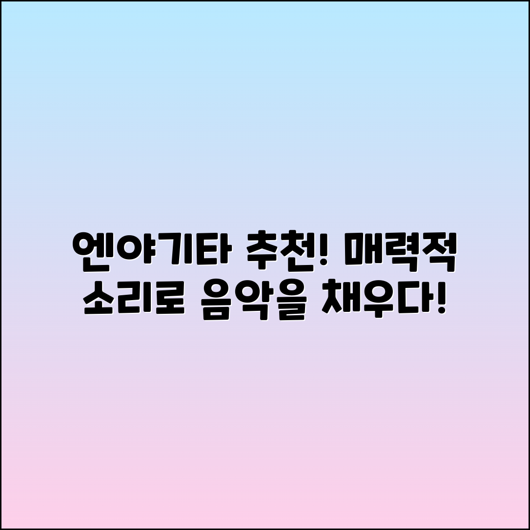 엔야기타 추천: 매력적인 기타로 음악을 채우다