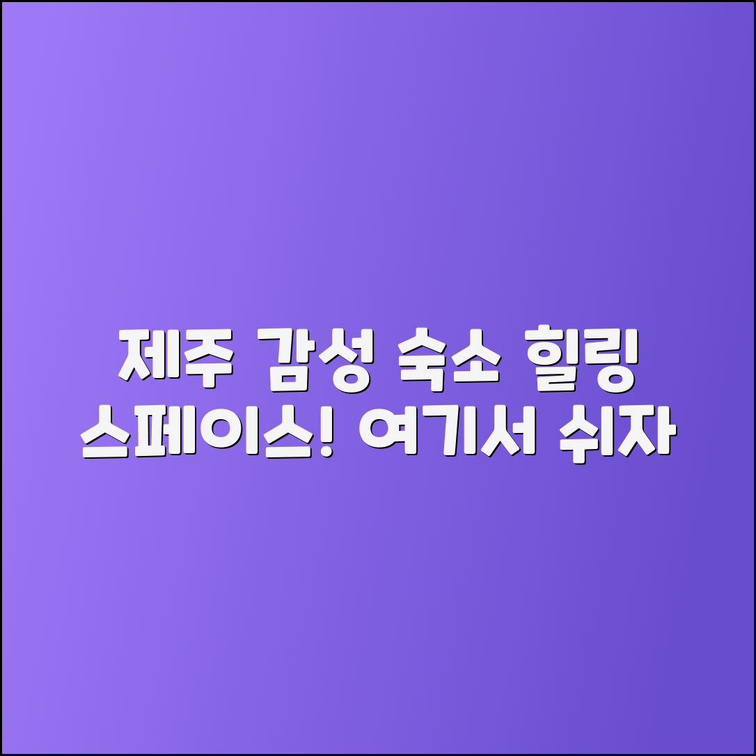 제주도감성숙소 추천: 감성을 담은 힐링 공간